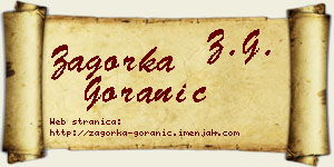 Zagorka Goranić vizit kartica